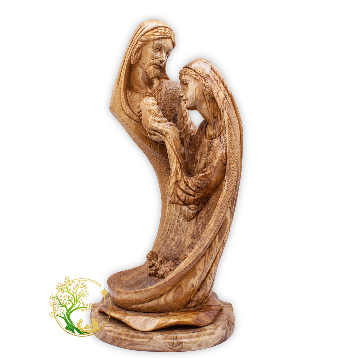 This Olive authentic Wood Sculpture of the Holy Family, Josef Virgin Mary & Jesus is a perfect housewarming gift or a decorative addition to your home