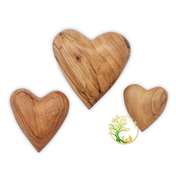 Hand-carved wooden Heart | Olive Wood Heart | Customized 3D heart for Anniversary, Wedding, valentine Gifts