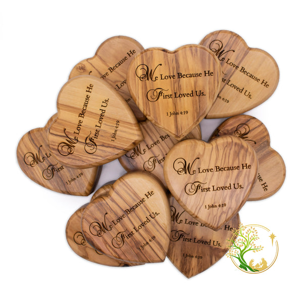 Wedding Ring Bearer Box Heart Shaped Box for Wedding Ceremony| Jewelry Keepsake memory Box Olive Wooden Rosary box
