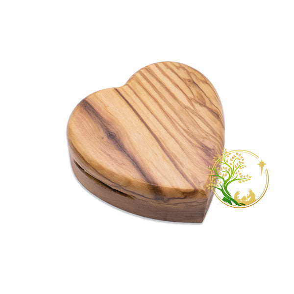 Heart box Olive wood Jewelry / Rosary Box made in the Holy Land. Wooden box Baptism, Confirmation, First communion | Trinket Keepsake box