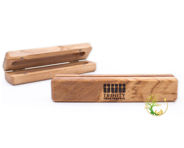 Personalized wooden pen box | Customized Olive Wood pen case | Engraved pen box gift for Dad