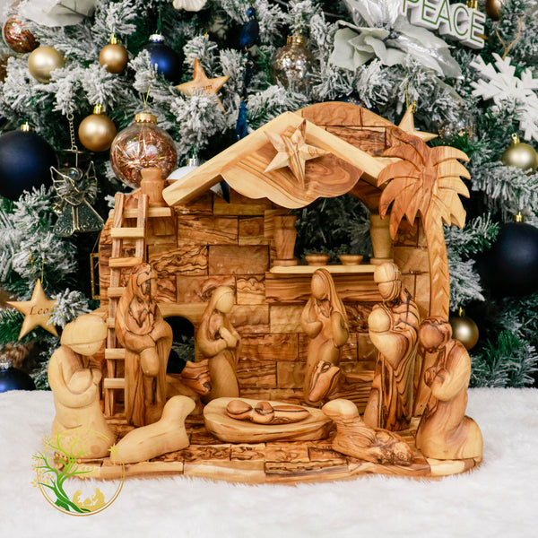 Christmas Nativity Set | Holy Land Olive Wood Nativity Scene for Christmas Decorations | Religious gift