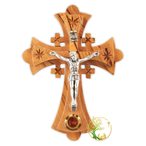 Small wall hanging crucifix cross | Jerusalem cross gift or favors for Baptisms, Holy Communion or christening