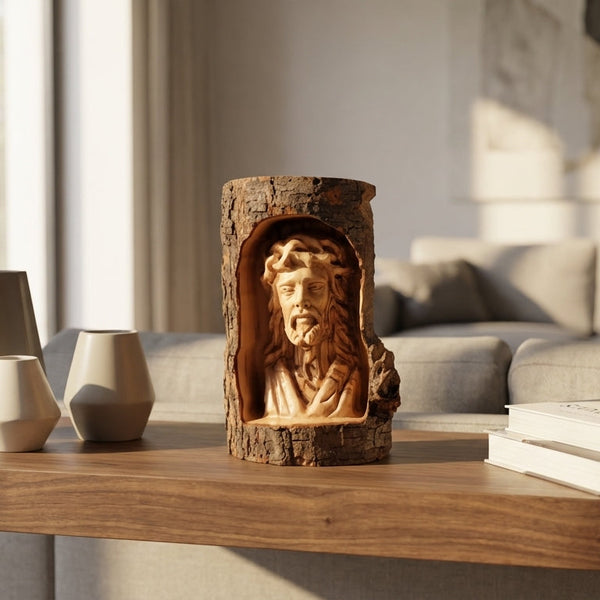 Hand-Carved Olive Wood Jesus Statue from the Holy Land | Exquisite Faith-Inspired Art | Perfect Gift for Home Décor &  A Timeless Treasure