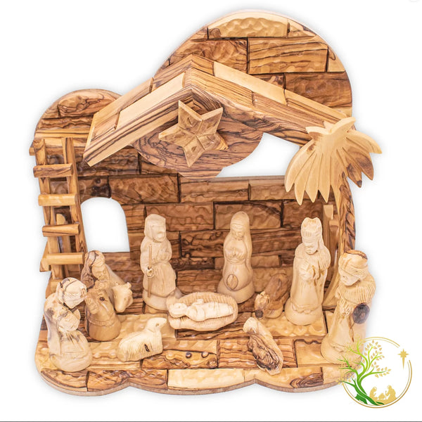 Large Nativity set from the Holy Land | Olive Wood Christmas manger Nativity scene | Nativity set Christmas decoration