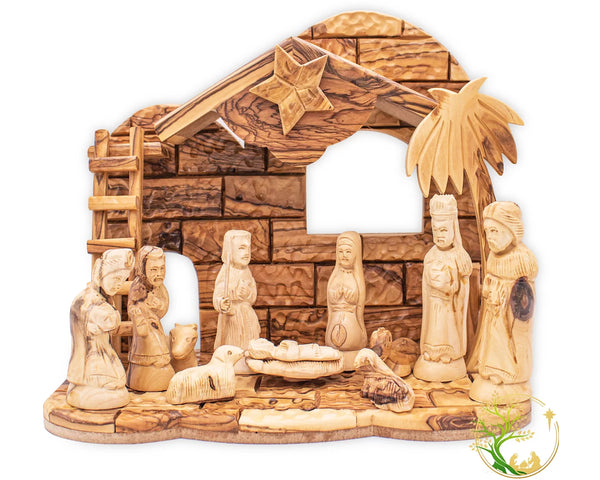 Large Nativity set from the Holy Land | Olive Wood Christmas manger Nativity scene | Nativity set Christmas decoration