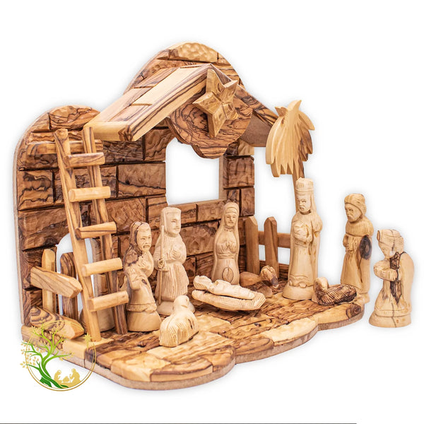 Large Nativity set from the Holy Land | Olive Wood Christmas manger Nativity scene | Nativity set Christmas decoration