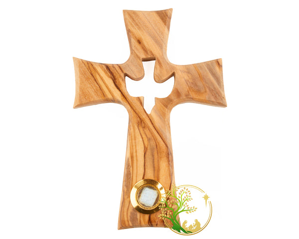 Holy Spirit wall cross | Life of Christ wall hanging cross | Cross with Dove | Holy Land cross for Confirmation