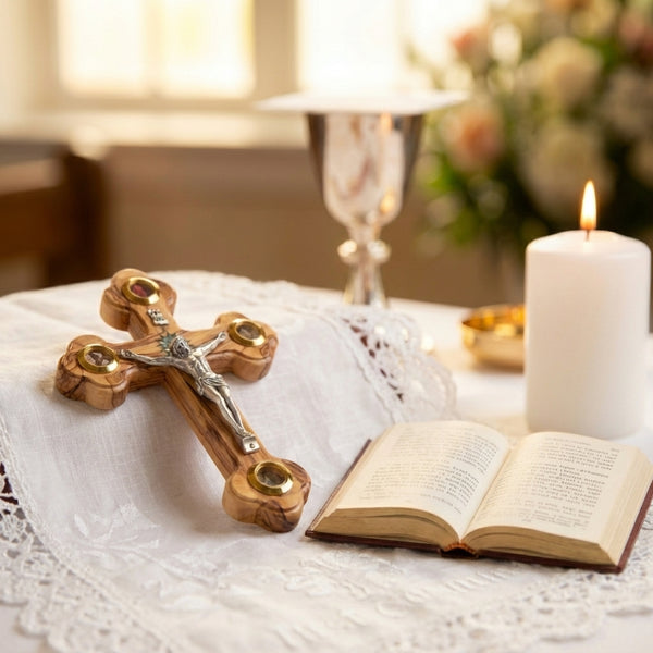 Personalized wall cross | crucifix for home décor | First holy communion, baptism, christening religious gift