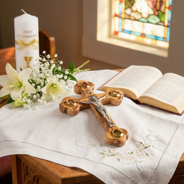 Personalized wall cross | crucifix for home décor | First holy communion, baptism, christening religious gift