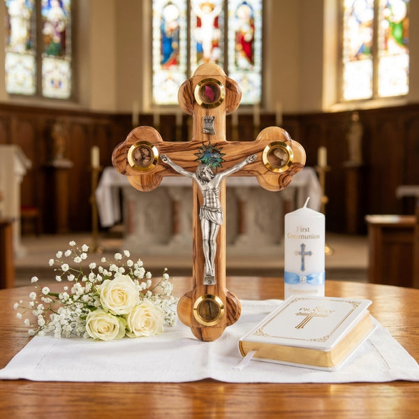 Personalized wall cross | crucifix for home décor | First holy communion, baptism, christening religious gift
