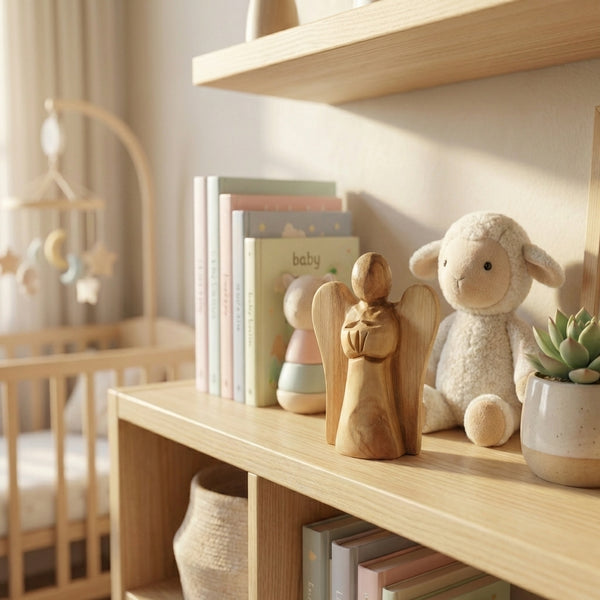 Mini praying Angel statue | Angel figurine from The Holy Land | religious nursery décor