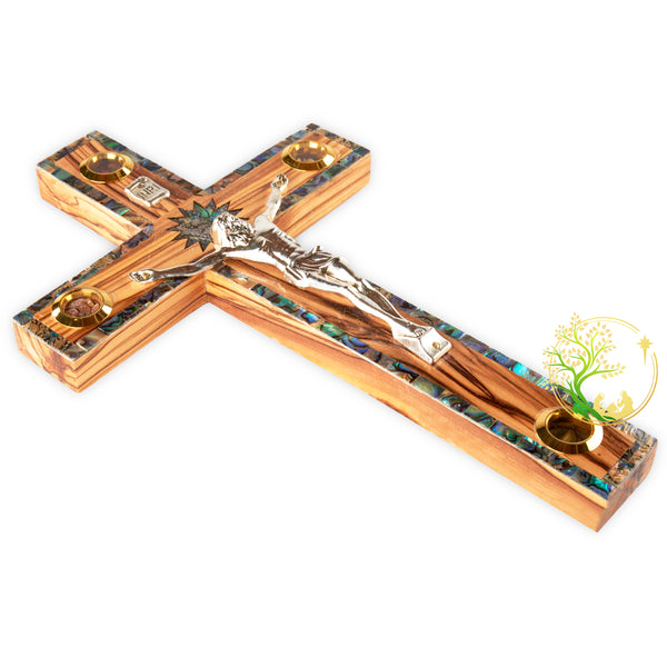Mother of Pearl Wall Crucifix | Catholic Crucifix for wall | Christian Wall Cross décor | religious gift