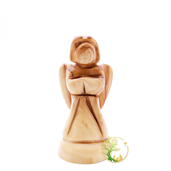 Mini Praying Angel Statue - Olive wood Angel figurine from Bethlehem, The Holy Land