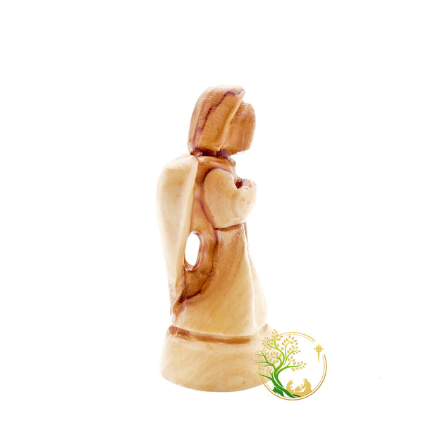 Mini Praying Angel Statue - Olive wood Angel figurine from Bethlehem, The Holy Land