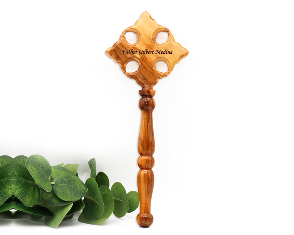 Personalized Hand-Carved Olive Wood Jerusalem-Style Prayer Cross from the Holy Land | Customizable Cross- A Symbol of Faith and Blessings