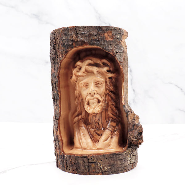 Hand-Carved Olive Wood Jesus Statue from the Holy Land | Exquisite Faith-Inspired Art | Perfect Gift for Home Décor &  A Timeless Treasure