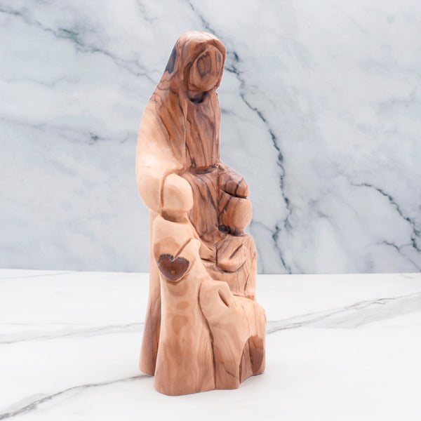 Handmade Olive Wood Statue of our Lord Jesus Christ and the children| Let the children come to me | Jesus statue for nursery or kids room