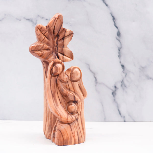 Olive Wood Statue of the Holy Family with Palm Tree from the Holy Land