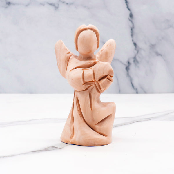 Handcrafted Olive Wood Angel from the Holy Land | Unique Religious Décor | Perfect Gift for Blessings & Spiritual Inspiration"