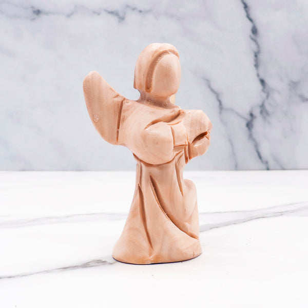 Handcrafted Olive Wood Angel from the Holy Land | Unique Religious Décor | Perfect Gift for Blessings & Spiritual Inspiration"