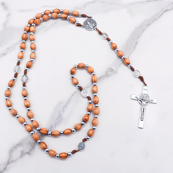 Olive wood Beads Rosary & box - Blessed Rosary | Catholic gift for religious occasion Baptism, communion, confirmation, Christmas