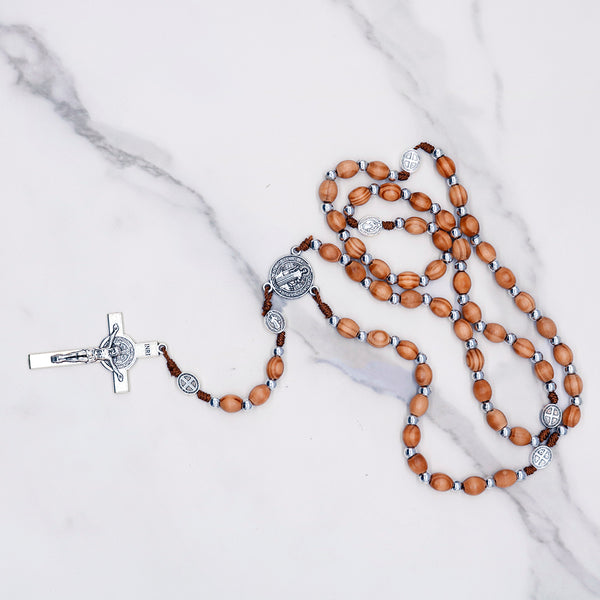 Olive wood Beads Rosary & box - Blessed Rosary | Catholic gift for religious occasion Baptism, communion, confirmation, Christmas