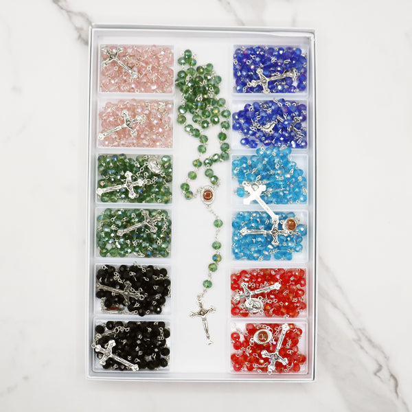 Olive Wood Cross Rosary Box: Personalized Keepsake for first communion, wooden cross box for jewelry