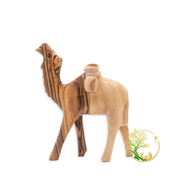 Hand carved Camel statue - Olive wood camel with jars figurine Made in The Holy Land. Perfect gift for Christmas