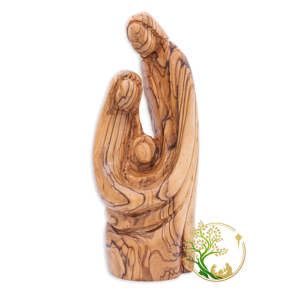 The Holy Family olive wood figurine | Religious Statue of Virgin Mary, Joseph & Jesus | Nativity scene Christmas gift