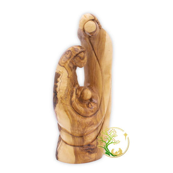 The Holy Family olive wood figurine | Religious Statue of Virgin Mary, Joseph & Jesus | Nativity scene Christmas gift