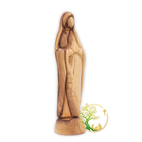 Hand Carved Virgin Mary statue - Wooden Virgin Mary praying the rosary Figurine | Religious Home Décor - Gift for Christmas, Mothers day!