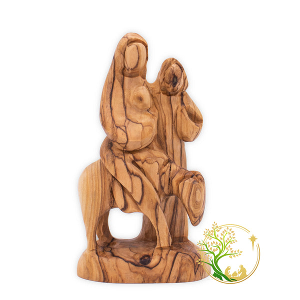 Flight into Egypt Statue | Olive wood Holy Family Figurine | religious Christian gift