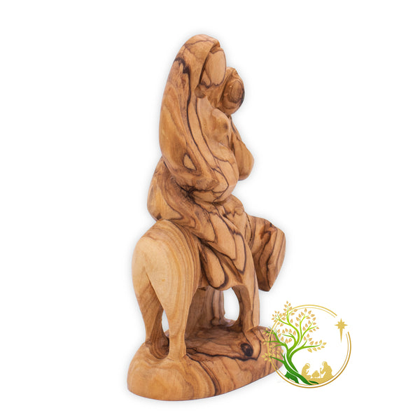Flight into Egypt Statue | Olive wood Holy Family Figurine | religious Christian gift