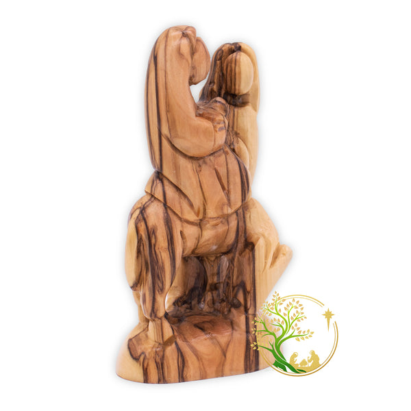 Flight into Egypt Statue | Olive wood Holy Family Figurine | religious Christian gift