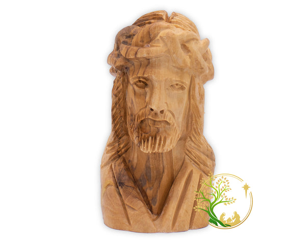 Bust of Jesus’ Head statue | Holy Land olive wood Jesus face figurine | religious home décor | Catholic gift