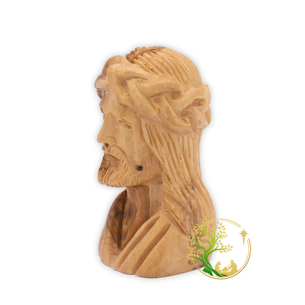 Bust of Jesus’ Head statue | Holy Land olive wood Jesus face figurine | religious home décor | Catholic gift