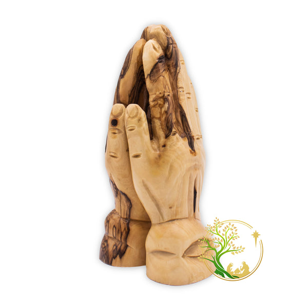 Praying hands statue from The Holy Land | Olive wood carving of the shape of praying hands statue