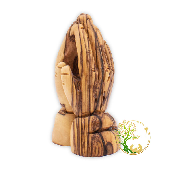 Praying hands statue from The Holy Land | Olive wood carving of the shape of praying hands statue