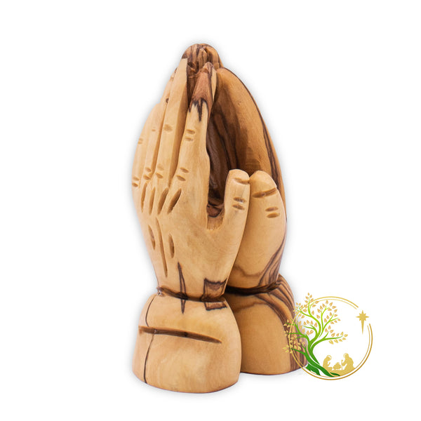 Praying hands statue from The Holy Land | Olive wood carving of the shape of praying hands statue