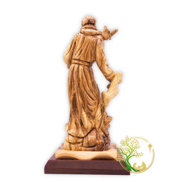 Saint Francis of Assisi statue | Religious olive wood Catholic figurine | Patron saint of & nature
