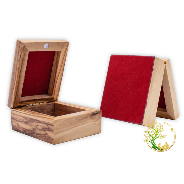 Holy Communion olive wood rosary box for boys | A sacred Holy Land keepsake boy box for confirmation