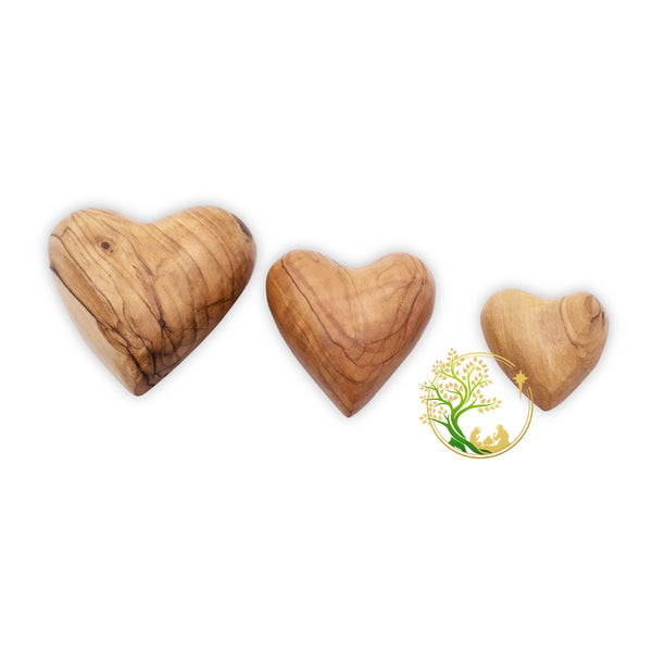 Hand-carved wooden Heart | Olive Wood Heart | Customized 3D heart for Anniversary, Wedding, valentine Gifts