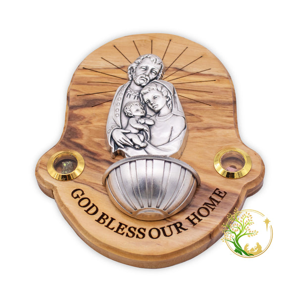 Holy Water Font for wall | Holy Family plaque | Sacred Catholic Holy Water Vessel from The Holy Land