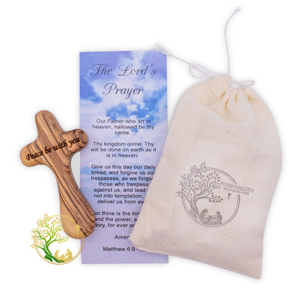Comfort cross | Holy Land prayer Palm cross made of Olive wood | Handheld cross | Pocket cross | - Religious gift