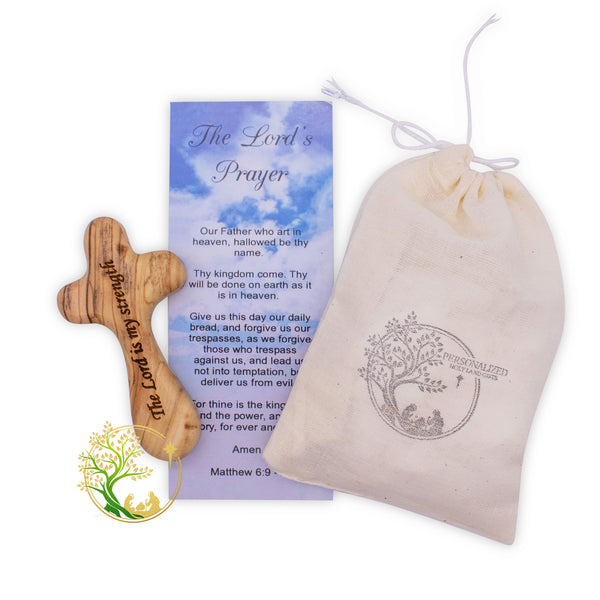 Comfort cross | Holy Land prayer Palm cross made of Olive wood | Handheld cross | Pocket cross | - Religious gift