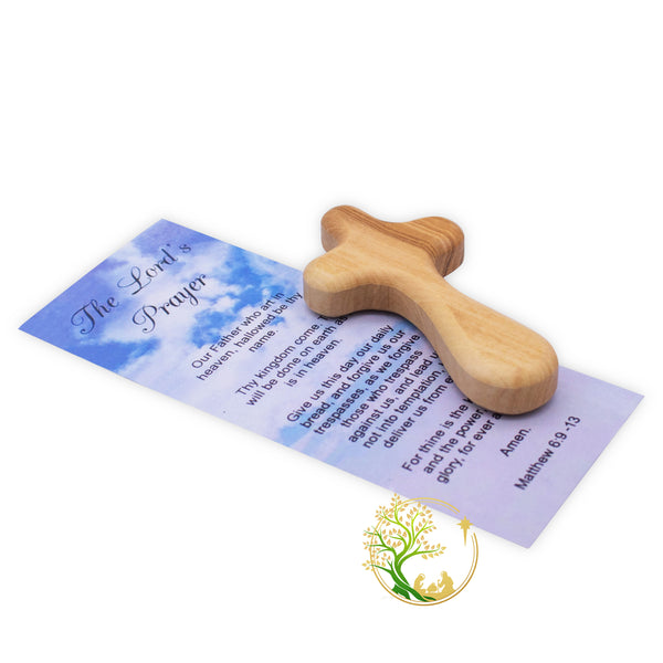 Holy Land handheld comfort cross | Olive wood palm cross | Holding pocket cross | prayer cross for kids & adults