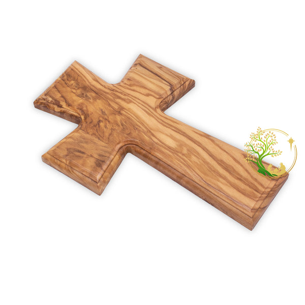 Holy wall cross made of olive wood | Plain wooden cross for wall | Religious wall décor |Perfect gift for baptism communion and confirmation