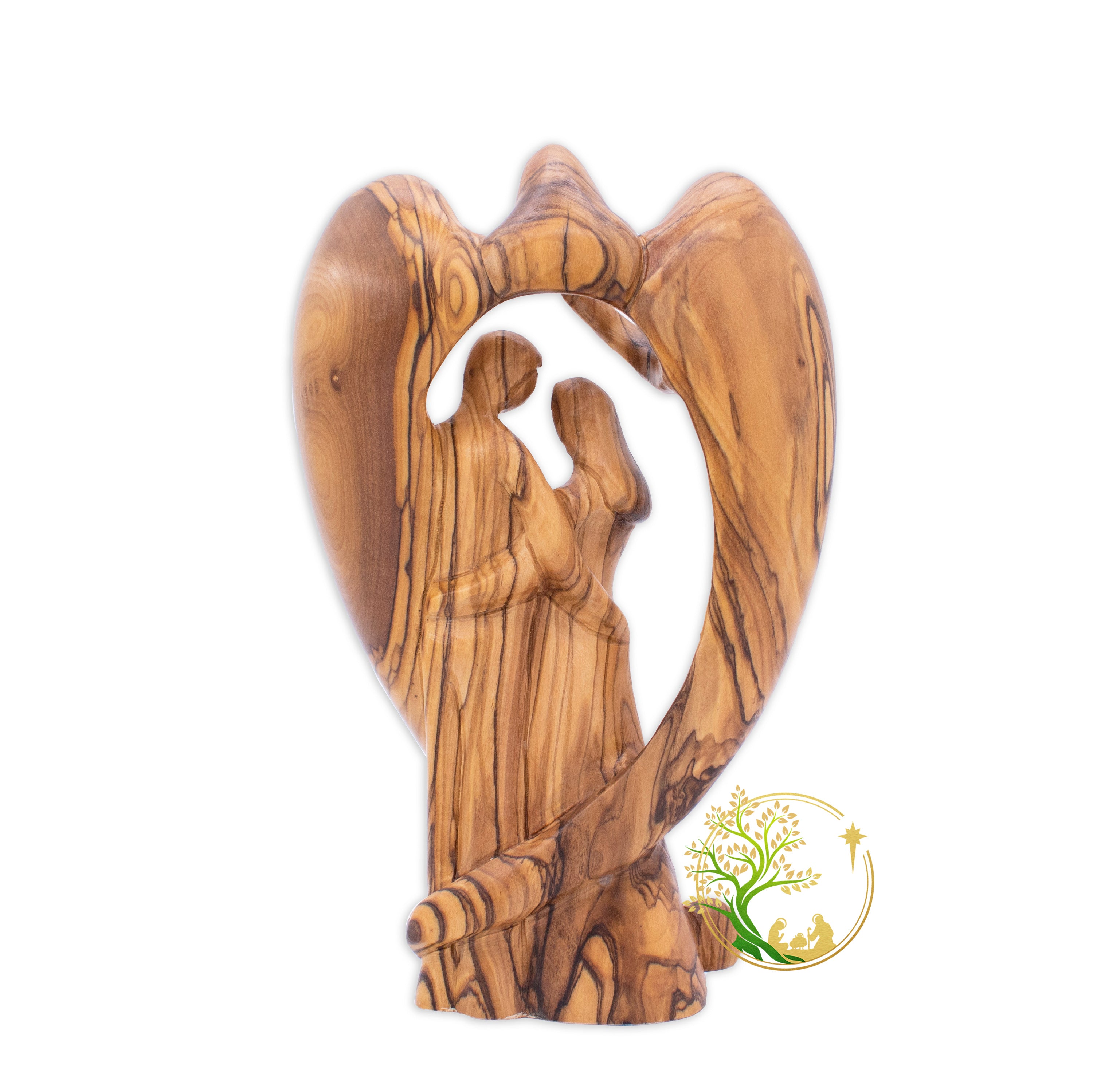 1pc Angel Couple Wooden Halloween, Simulation Statue Small Ornaments  Crafts, Eternal Love Couples, Wooden Statue Couples, Lovers Kiss Crafts,  Room