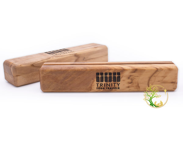 Personalized wooden pen box | Customized Olive Wood pen case | Engraved pen box gift for Dad